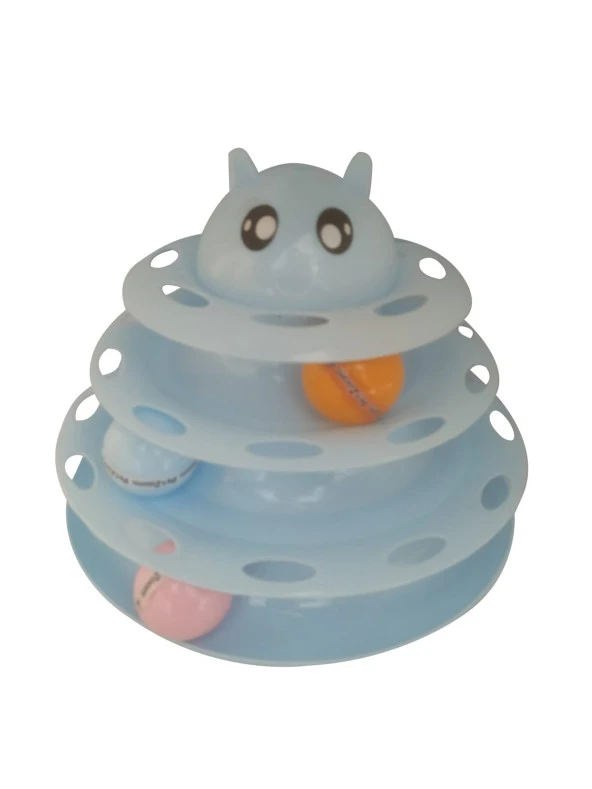 3 Katlı Kedi Oyuncağı Kedi Başlıklı Kedi Oyuncak - Resim 2