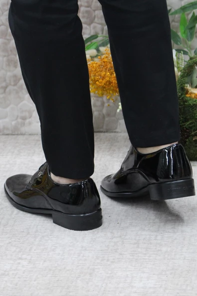 Pierre Cardin 7030-1 Siyah Rugan Damat Ayakkabısı Takım Ayakkabısı Erkek Klasik Ayakkabı - 4