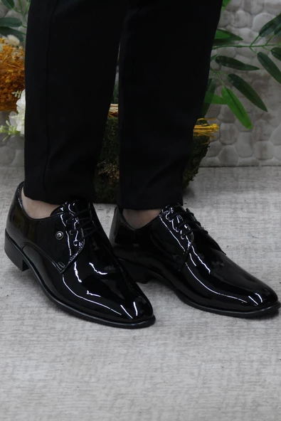 Pierre Cardin 7030-1 Siyah Rugan Damat Ayakkabısı Takım Ayakkabısı Erkek Klasik Ayakkabı - 2