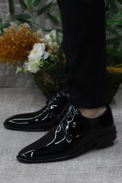 Pierre Cardin 7030-1 Siyah Rugan Damat Ayakkabısı Takım Ayakkabısı Erkek Klasik Ayakkabı - 3