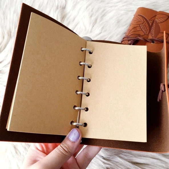 Küçük Boy Retro Deri Defter Dekoratif Hediyelik - 2