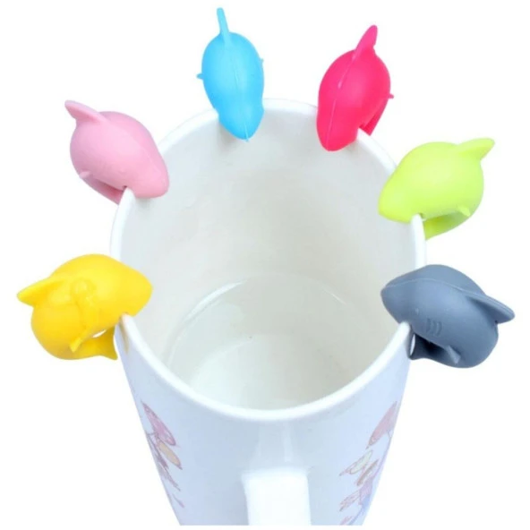 Silikon Köpek Balığı Kupa Belirteci - 2
