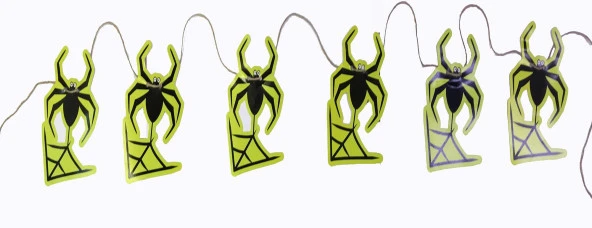 Parti Örümcek Şekilli Asmalı Halloween Flama Banner Afiş 2 Metre - 2