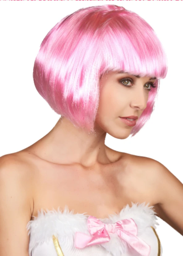 Parti Aksesuar Soft Pembe Renk Parti Peruğu Küt Saç ürün görseli