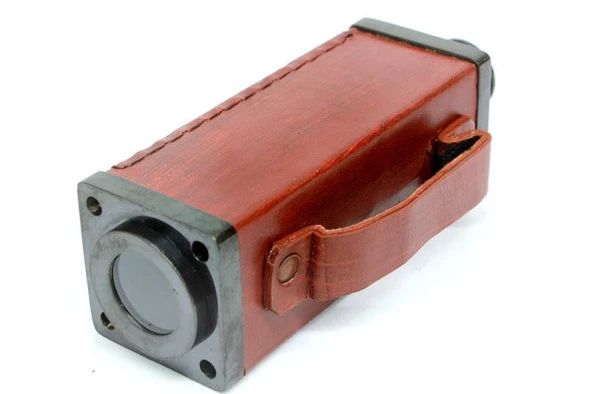 Deri Kaplama Eskitme Kare Dürbün Dekoratif Hediyelik - Resim 2