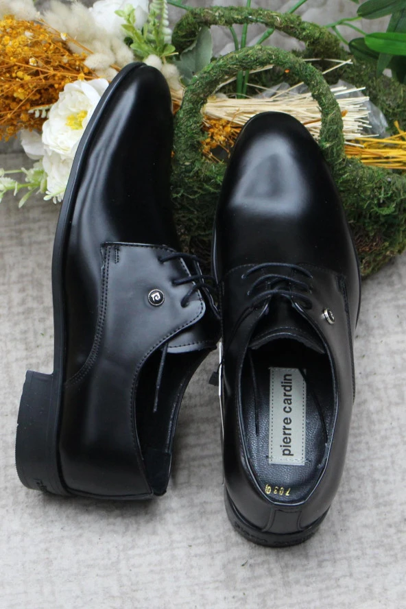 Pierre Cardin 7030-1 Siyah Açma Damat Ayakkabısı Takım Ayakkabısı Erkek Klasik Ayakkabı - 6