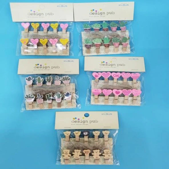 Figürlü İpli Notluk Mandal Fotoğraf Mandalı - Resim 2