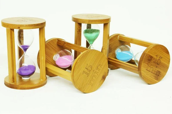 Kum Saati Ahşap 15 Dakika Dekoratif Hediyelik - Resim 3