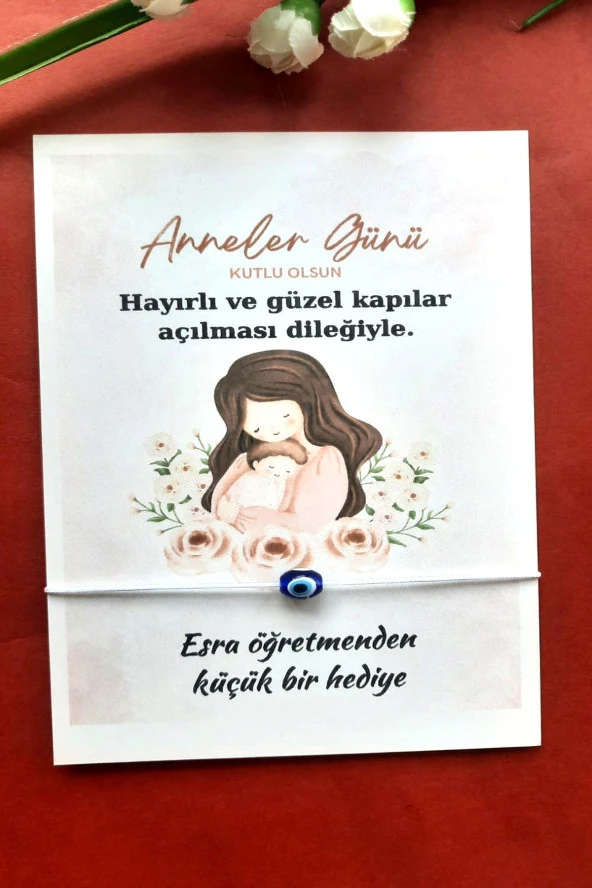 20 Adet Anne Konsept Kartlı Nazar Bileklik - Anneler Günü Hediyesi - - 2
