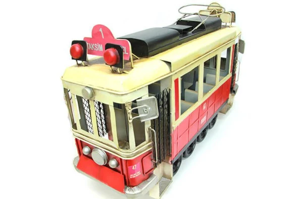 Metal Taksim Tramvay Büyük Biblo Dekoratif Hediyelik - 4