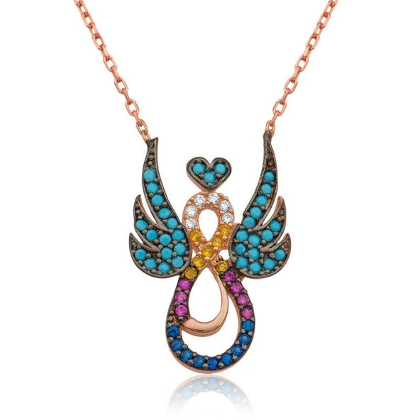 925 Ayar Gümüş Kanatlı Sonsuz Aşk Kadın Gümüş Kolye ürün görseli 1