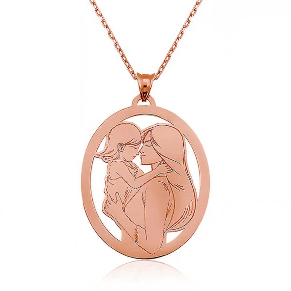 925 Ayar ​Gümüş Anne Kız Gümüş Kolye ürün görseli 1