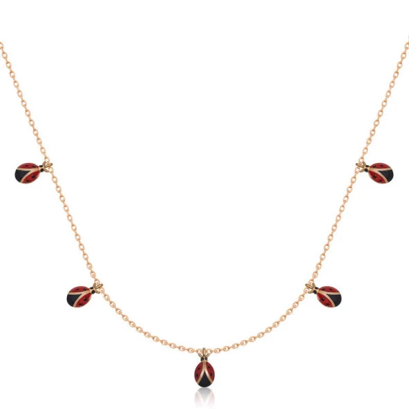 925 Ayar Gümüş Uğur Böceği Şans Kadın Gümüş Kolye ürün görseli 1