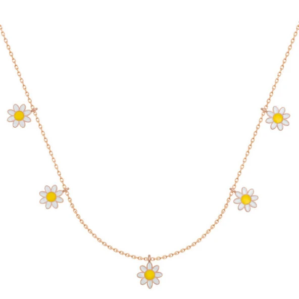 925 Ayar Gümüş Papatya Şans Kadın Gümüş Kolye ürün görseli 1