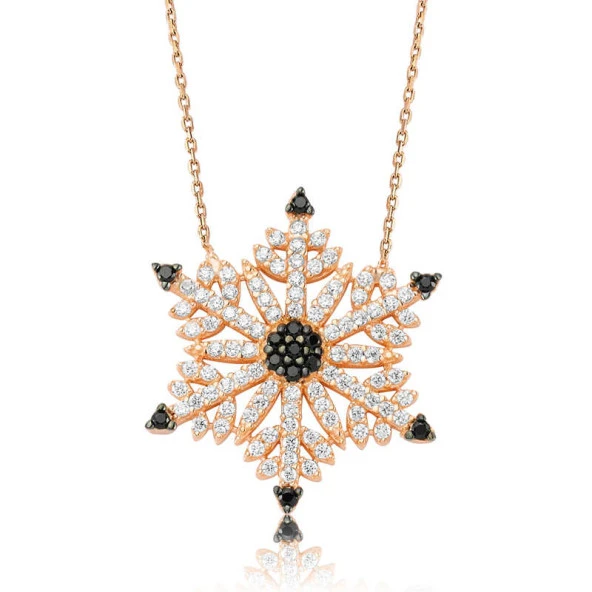 925 Ayar Gümüş Kar Tanesi Bayan Gümüş Kolye ürün görseli 1