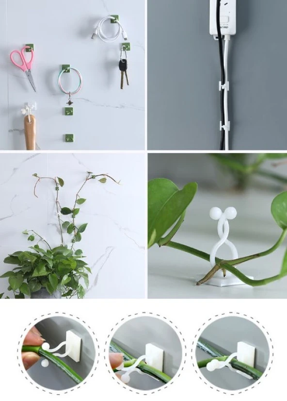 Sarmaşık ve Kablo Düzenleyici Çok Amaçlı Klips 10 Adet - 3