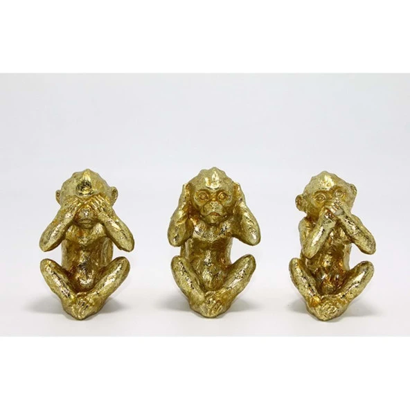 Polyester 3 Maymun Dekoratif Hediyelik - Resim 2