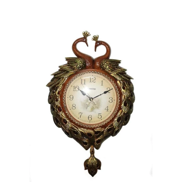 Duvara Asmalı Tavuskuşu Saat Dekoratif Hediyelik - Resim 2