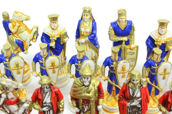 Satranç Taşı Polyester Ortaboy Selçuklu Haçlı Dekoratif Hediyelik - Resim 2