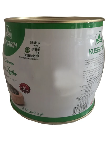 KUSER YAGLI SALAMURA SİYAH ZEYTİN  (290/320) 1,8 KG - Resim 4