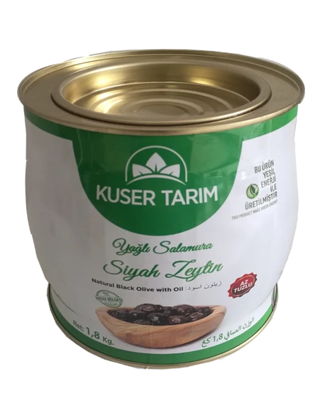 KUSER YAGLI SALAMURA SİYAH ZEYTİN  (290/320) 1,8 KG - Resim 3