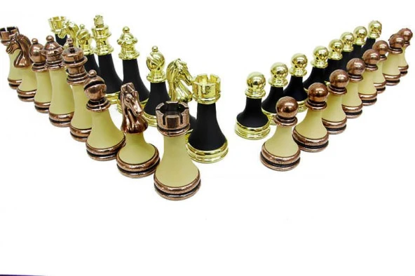 Satranç Taşı Zamak Polyester Krem Siyah - 3