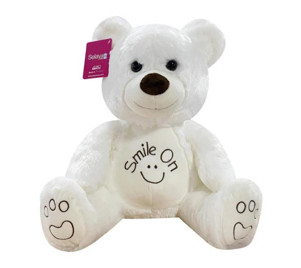 Göbekli Ayı 40 cm Beyaz Pelüş Ayı Çocuk Oyuncak ürün görseli