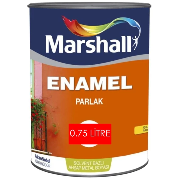 MARSHALL ENAMEL SENTETİK BOYA PARLAK 0.75 LT 1 KG METAL VE AHŞAP BOYASI YAĞLI BOYA