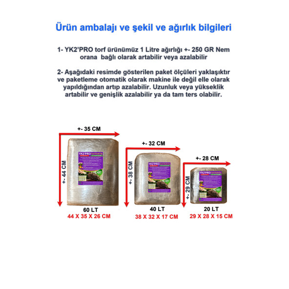 60 LT YK2PRO Perlit ile Torf. Bitki, Çiçek, Sebze, Tohumu Torf, Toprak - 2
