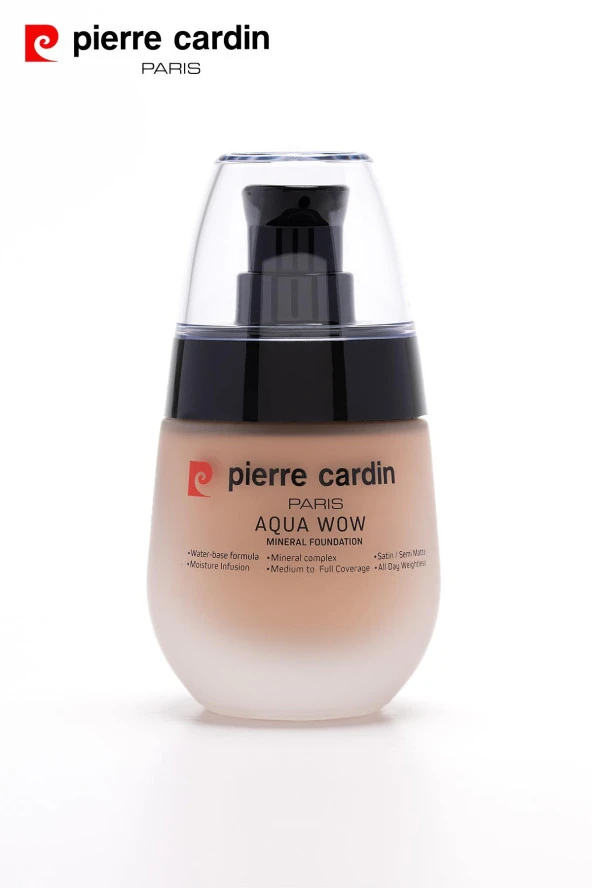 12218-Pierre Cardin Aqua Wow Mineralli Su Bazlı Fondöten Tawny Beige 703 with Warm Neutral
