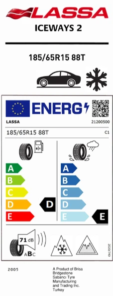 Lassa Iceways 2 185/65 R15 88T Kış Lastiği Üretim Tarihi 2024 - Resim 4