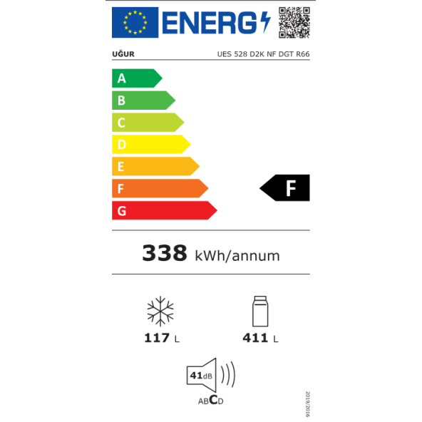 Uğur UES 528 D2K NF Beyaz  DGT R66 Çift Kapılı No Frost Buzdolabı - 3