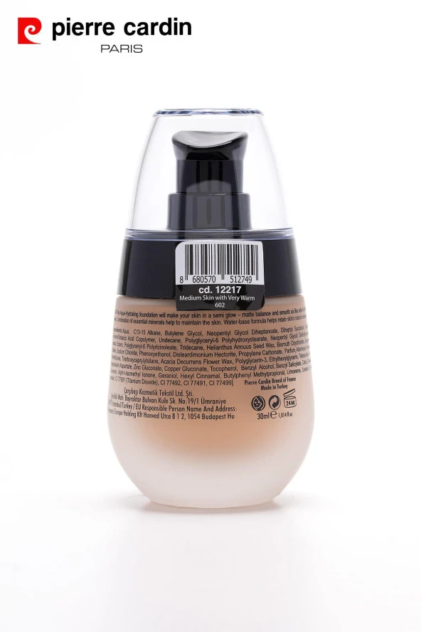 12217 Pierre Cardin Aqua Wow Mineralli Su Bazlı Fondöten Medium 602 Very Warm Skin With Neutral - 3