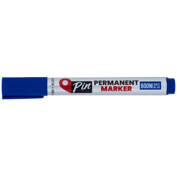 Pin Permanent Marker Koli Kalemi Yuvarlak Uç Mavi 10'lu