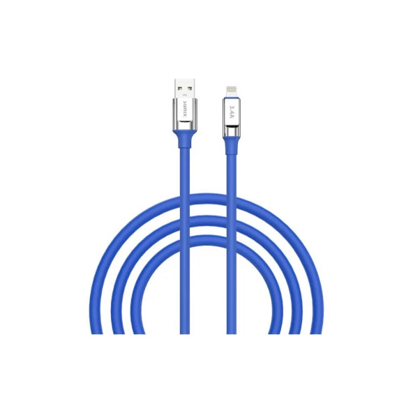 Sunix 3.4A Lightning Şarj ve Data Kablosu Mavi SC-64