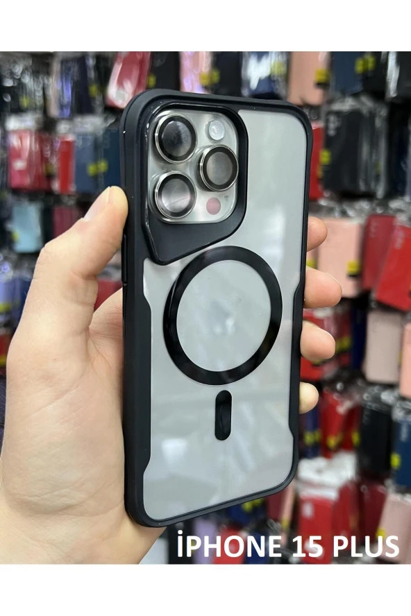 İphone 15 Plus T-Max MagSafe Uyumlu Siyah Silikon Kılıf ürün görseli