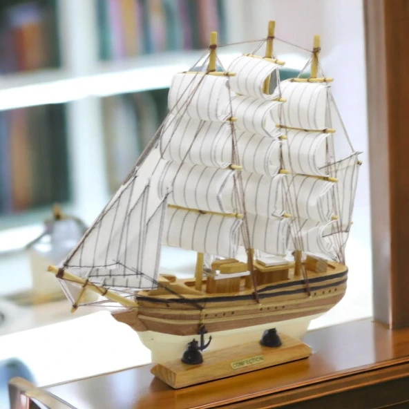 T.Concept Dekoratif Dayanıklı Zarif Ahşap Gemi Maketi - 2