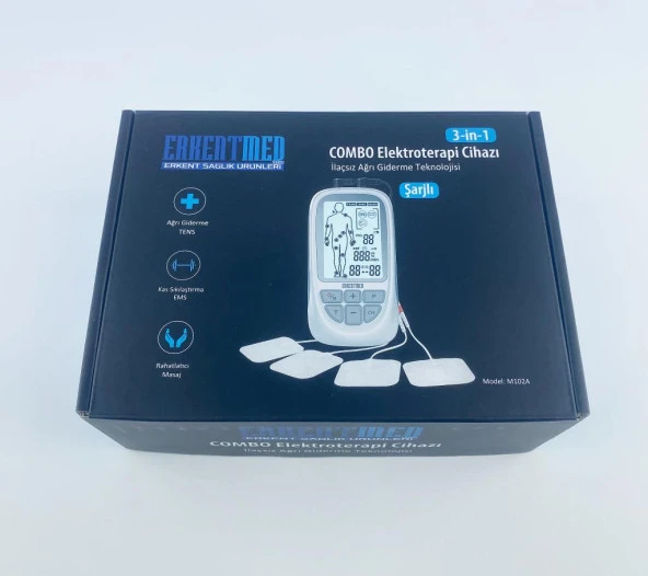ERKENTMED ROOVJOY M102A COMBO TENS EMS MASAJ CİHAZI ŞARJLI BEL KLİPSLİ - 2