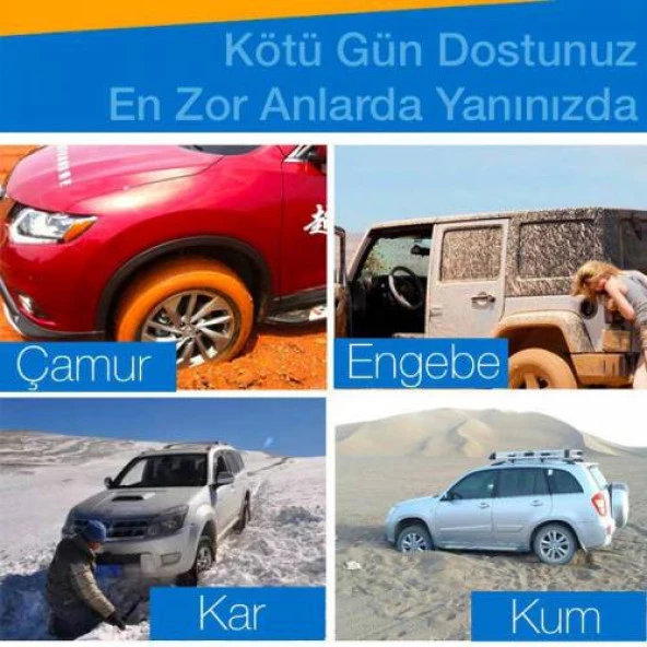 Coofbe Katlanabilir Araç Lastik Kar, Çamur ve Kum Patinaj Kurtarma Aparatı, Patinaj Paleti - 3