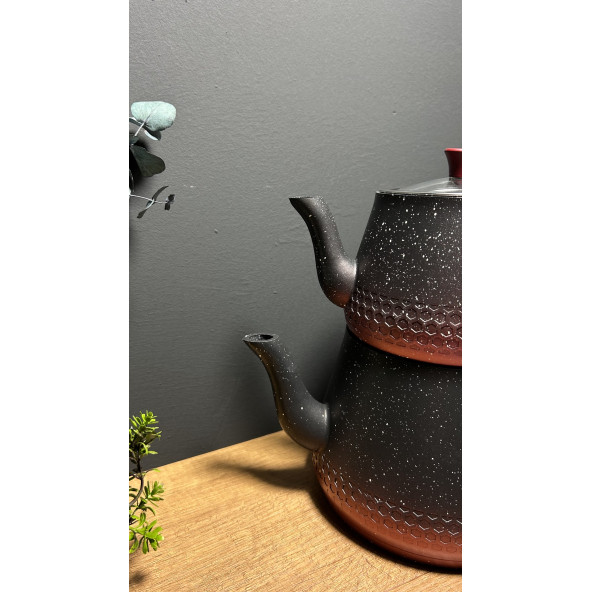 Lüx Çift Renk Granit Çaydanlık Takımı - 3