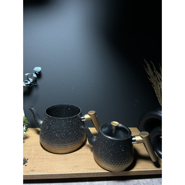Lüx Çift Renk Granit Çaydanlık Takımı - 4