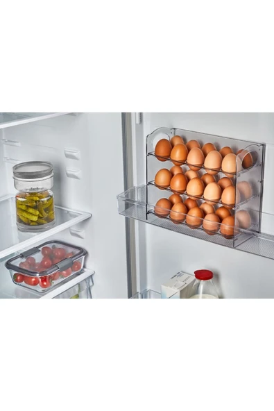 Vip Ahmet Vp-080 Katlı Yumurtalık 3 Raflı Yumurta Organizeri Şefaf Füme - 2