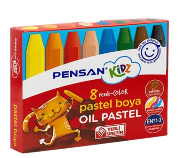 Pensan Kidz Pastel Boya 8Li ürün görseli 1