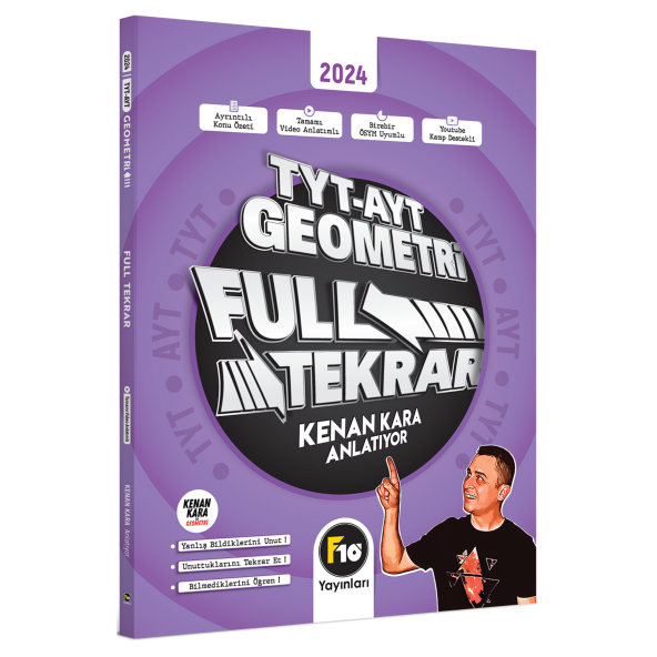 Kenan Kara TYT-AYT Geometri Full Tekrar Video Ders Kitabı F10 Yayınları