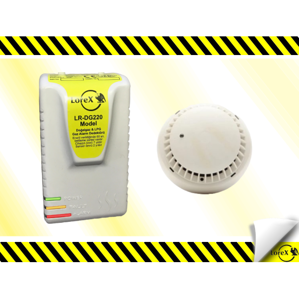 LOREX LR-DG220 Doğalgaz ve Lpg Gaz Dedektörü + Pilli Duman Dedektörü