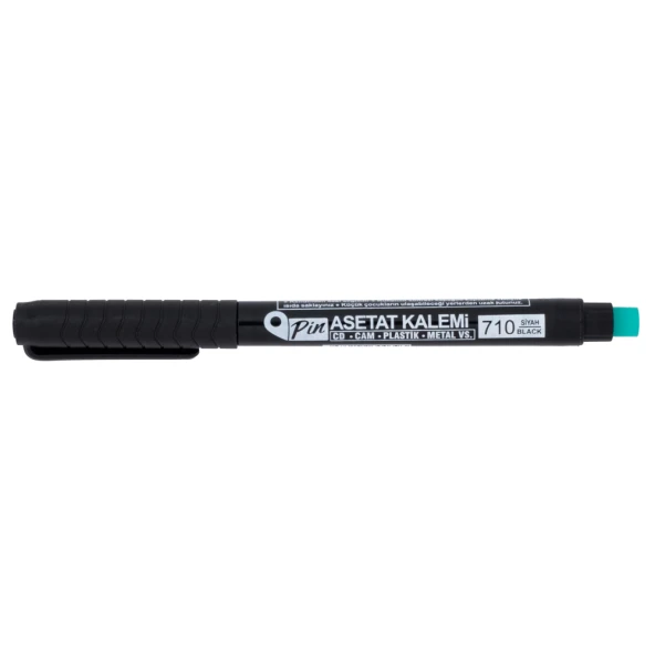 Pin 710 Permanent Asetat Kalemi Silgili (M) Siyah 12'li Paket