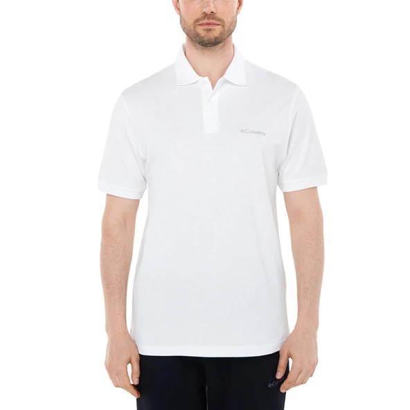 CS0214 M CASCADE RANGE SOLID POLO II White