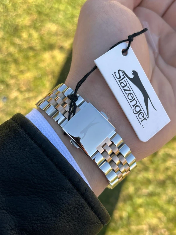 Slazenger Çelik Kordon Multi Fonksiyon 5 Atm Su Geçirmez Erlek Kol Saati+Bileklik ESL.09.1946.2.01 - Resim 5