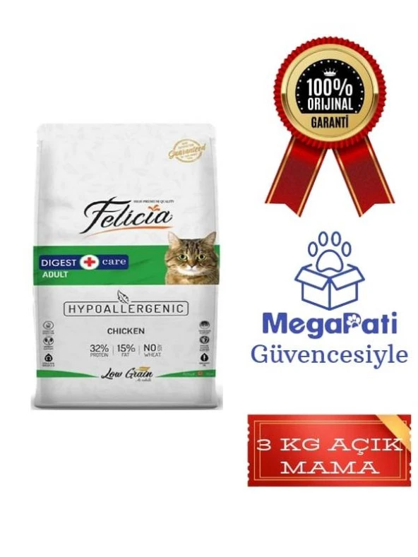 Felicia Tavuklu ve Hamsili Yetişkin Kedi Maması 3 Kg Açık Mama