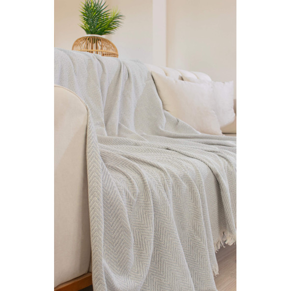 Tabu Home Dokuma Cozy Comfort Gri Koltuk Örtüsü - 2